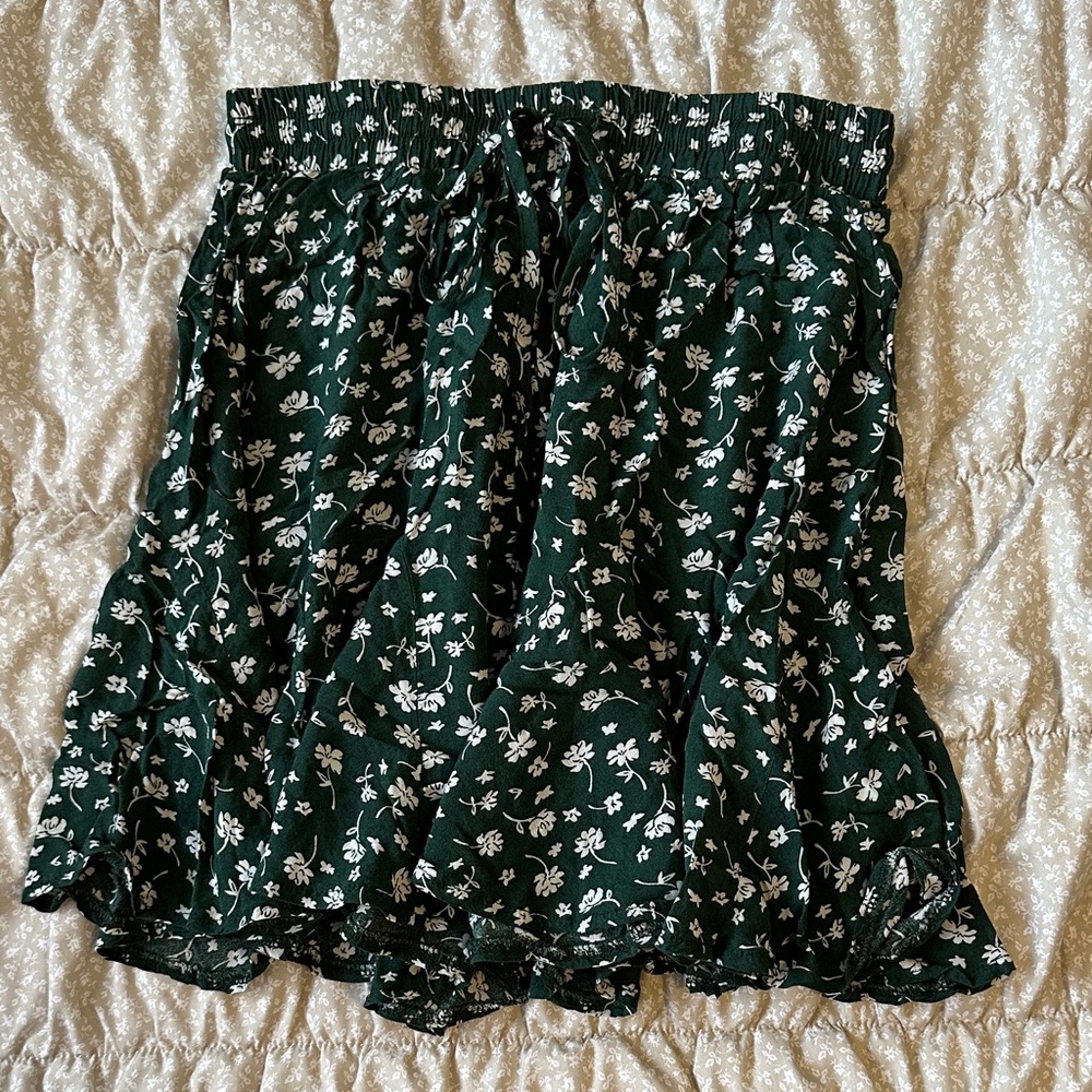 Princess Polly Dark Green Floral Mini Skirt
